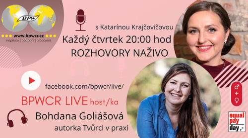 Už zítra bude další BPWCR Live – tentokrát s Bohdanou Goliášovou